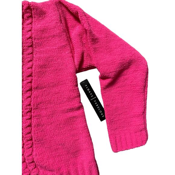 Absolutely Famous Hot Pink Turtleneck Pullover Chunky Sweater- Size XL - Picture 7 of 8